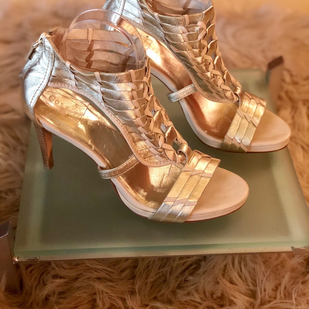 Cole Haan Gold Woven Sandal